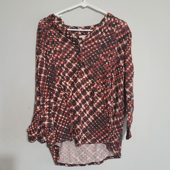 Cato Tops - Cato tunic top XL Boho Rust Orange Fall Fashion Stretchy Flattering V Neck